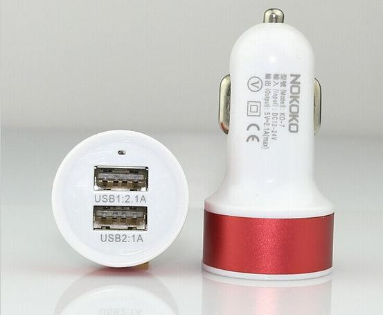 Автомобильное зарядное устройство EGGO 2 USB 2.1A White/Pink