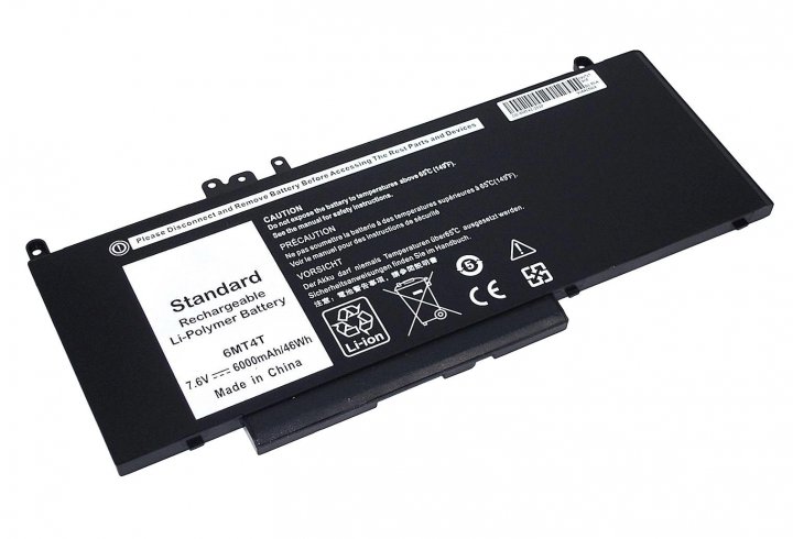 Акумуляторна батарея для ноутбука Dell 6MT4T Latitude 14-E5470 7.6 V Black