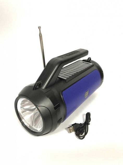 Колонка портативна (FM+USB flash+ micro SD+Bluetooth) з ліхтариком solar H