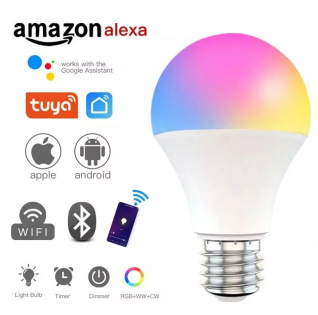 Розумна лампочка Tuya Smart LED WiFi A60 E27 RGB Color & White 2700K-6500K