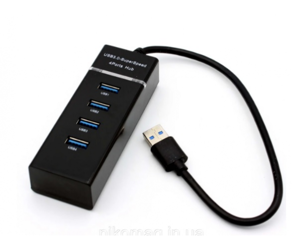Хаб USB 3.0 UH-303, 4 порта, підтримка до 1TB, Blister